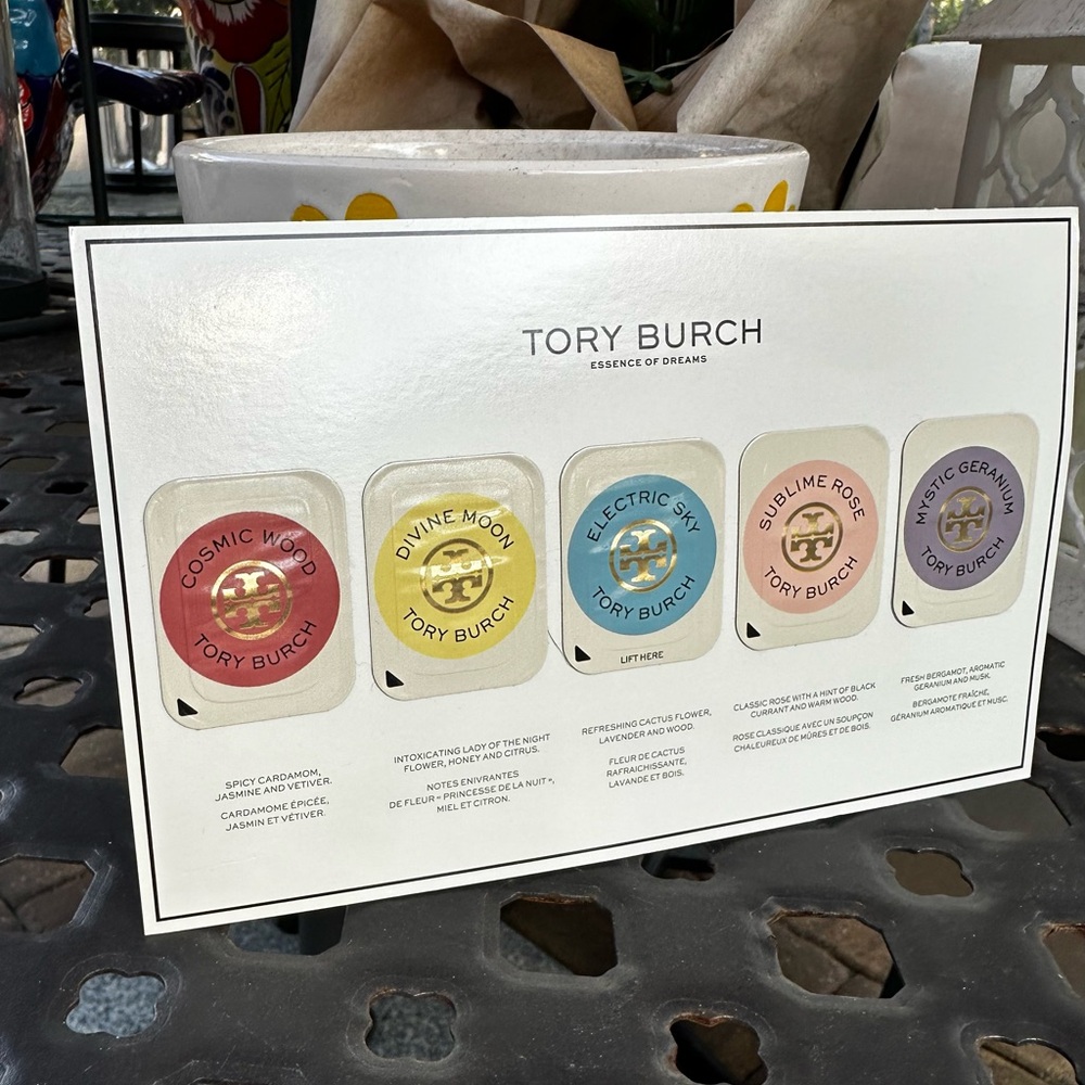 Tory Burch Essence of Dreams Sample Set - Red, Yellow, Blue, Pink, Purple